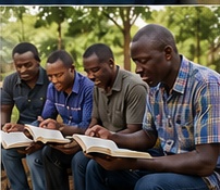 Pastors studying the Bible together